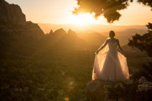bridal-portrait-wedding-sedona-merry-go-round-rock-sunset-backlight-1083
